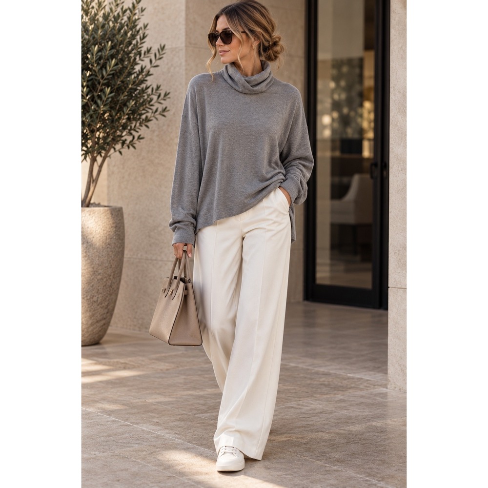 COS Women Gray Silk Cotton Blend Oversized Turtleneck L
Minimalist Quiet Luxury